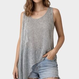 Eileen Fisher NWT Gray Silk‎ Asymmetrical Drape Tank Top Medium